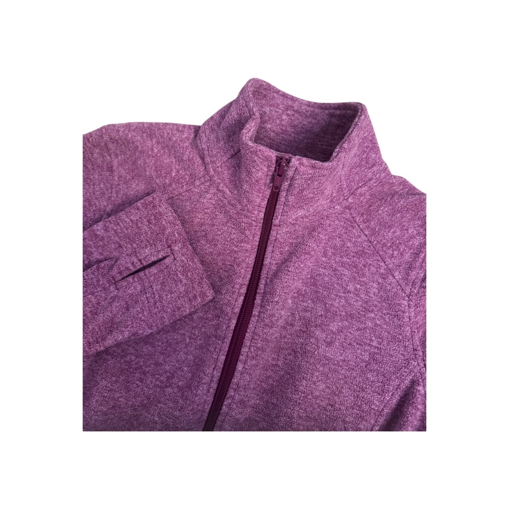 Duluth Trading Co Purple Heathered Fleece Full Zip Jacket Thumbholes Women's‎ XS